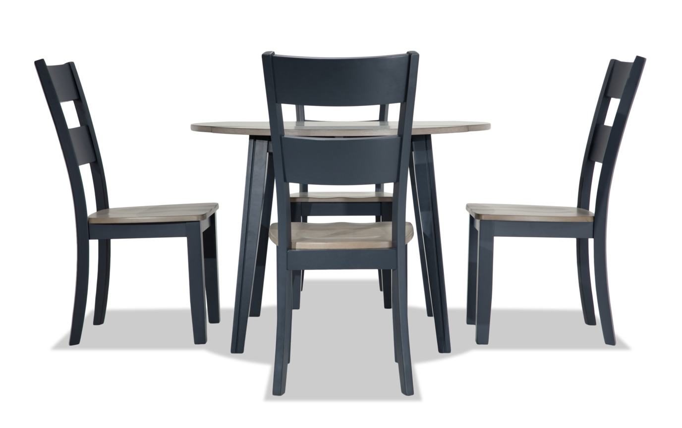 Blake Gray & Graphite 5 Piece Drop Leaf Set | Bob's Discount Furniture ...