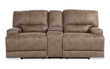 Bobs furniture brown couch discount