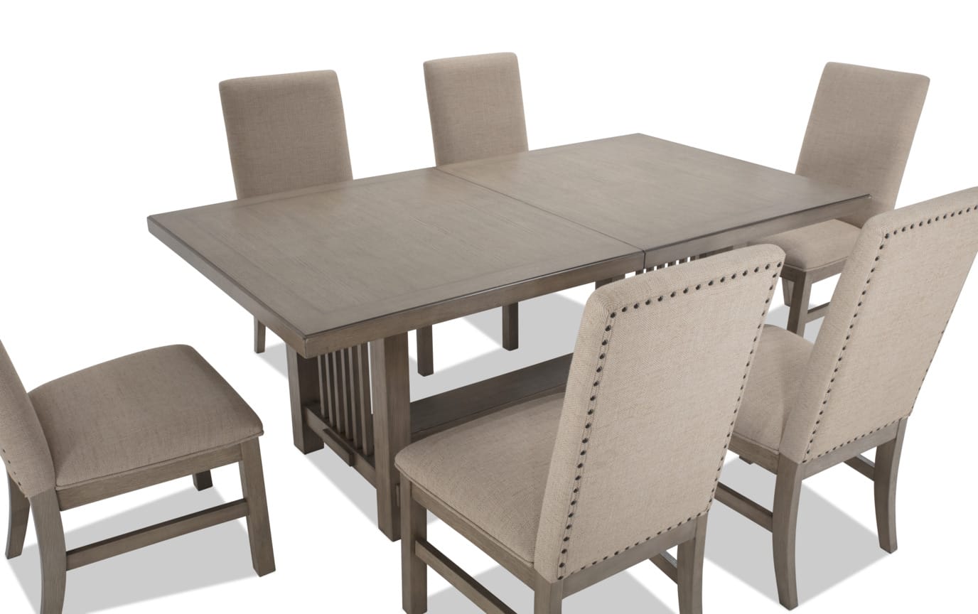 Bettie 5 Piece Walnut & Avocado Upholstered Extendable Dining Set | Bob ...