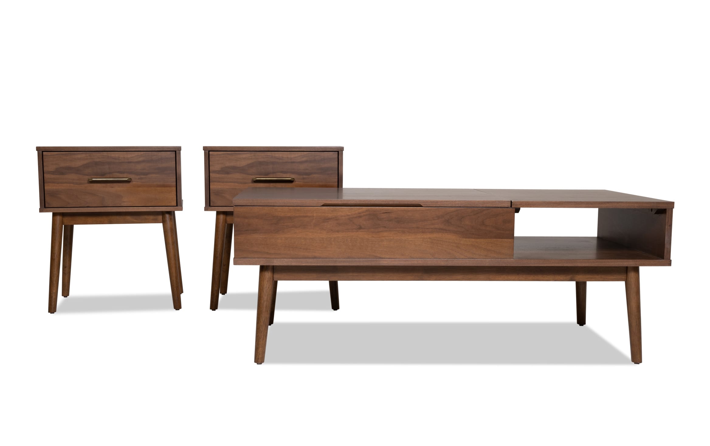 Bettie Walnut Lift-Top Storage Coffee & 2 End Table Set