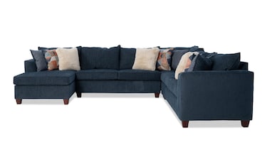 【deres 17th】breezy tops brynn navy Brynn Navy 142'' 4 Piece Left Arm Facing Chaise Sectional