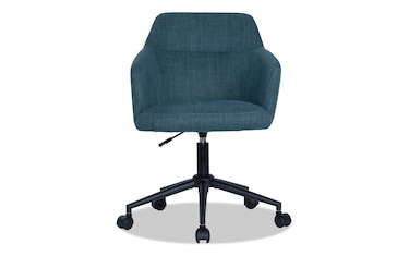 Bettie Upholstered Teal Adjustable Swivel Office Chair