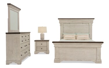 Beaumont 5 Piece California King White Gray Platform Storage Bedroom Set Bob s Discount Furniture Mattress Store