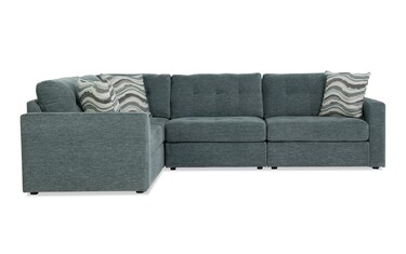 Modular Bob Spa Blue 80 4 Piece Sectional Bob s Discount Furniture Mattress Store