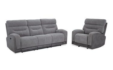 Avenger Gray 89 Power Reclining Sofa Recliner with USB Port Bob s Discount Furniture Mattress Store