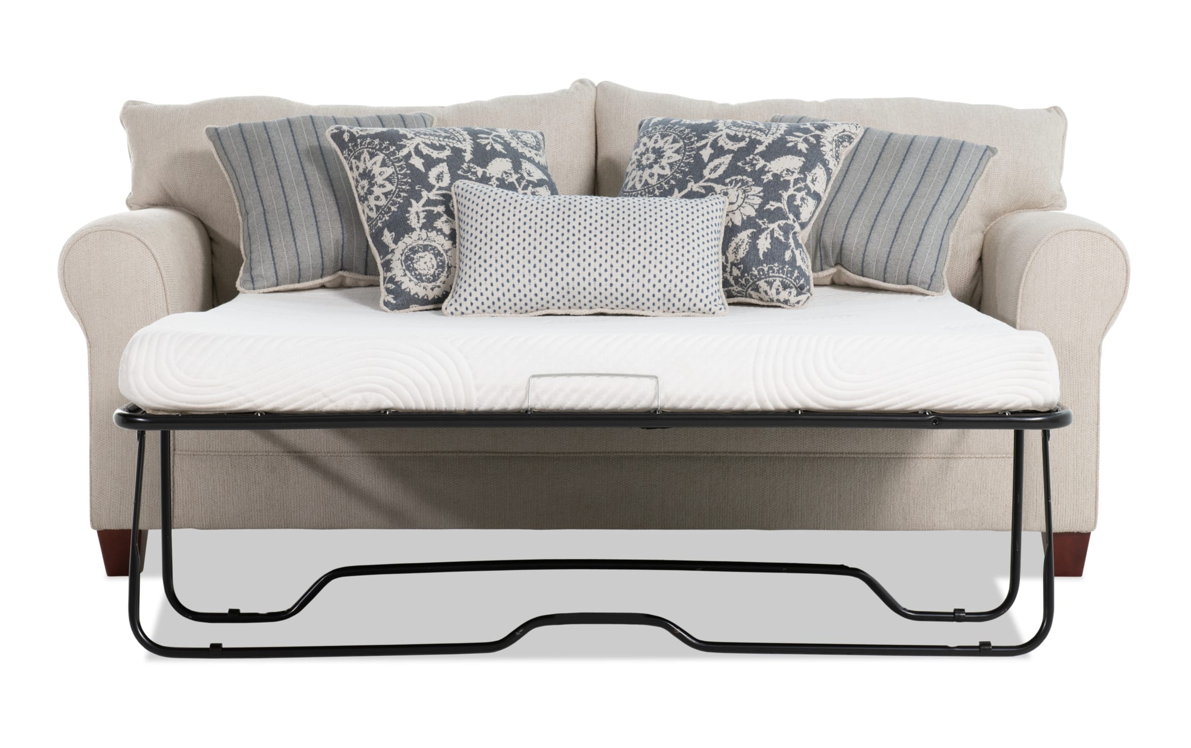 Portland Beige 85'' Sleeper Sofa with Queen Gel Mattress