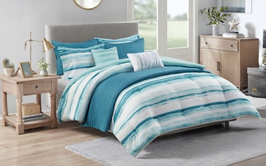 Lucas Full/Queen Aqua Piece Comforter Set Bob's Discount