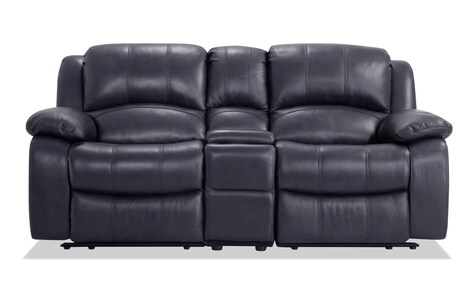 Olympus Gray Power Reclining Sofa, Bennett Black Leather Reclining Sofa With Led Lights