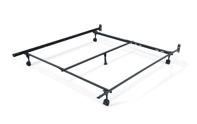 Queen Bed Frame With Casters Bob S, Do Metal Queen Bed Frames Expand To King