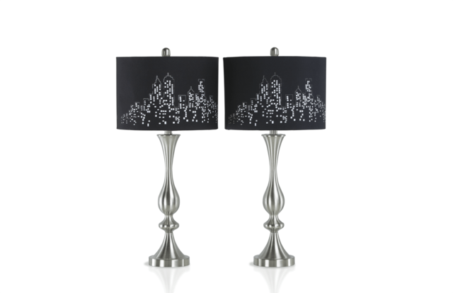 Set Of 2 City Skyline Lamps Set Of 2 City Skyline Lamps