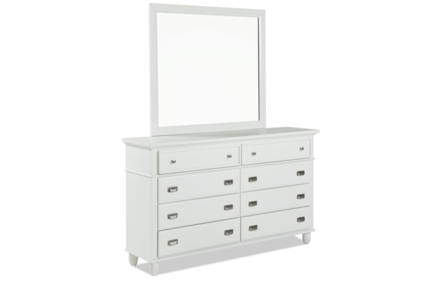 Spencer White Dresser Mirror Bob S, White Dresser With Large Mirror