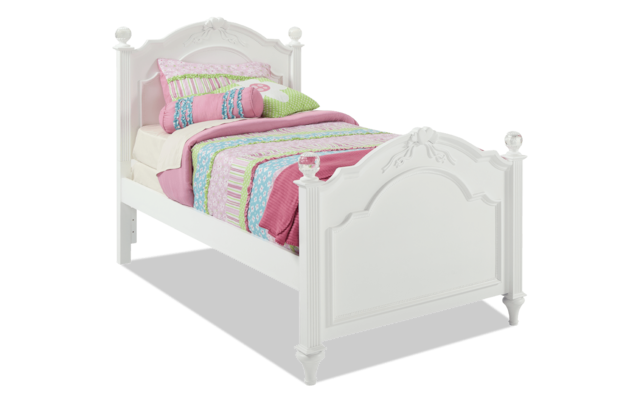 Madelyn Twin White Bed Bob S, What Is The Standard Size Of A Twin Bed Frame