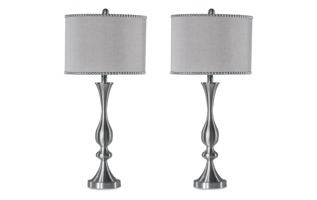 Chelsea Nailhead Nickel Table Lamps, Hey Google Table Lamps