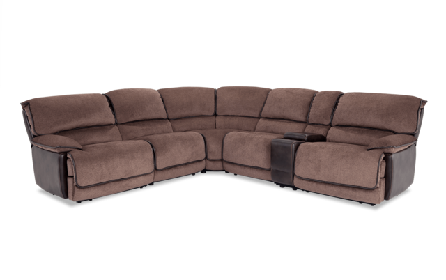 Dawson Brown 6 Piece Power Reclining Sectional With Armless