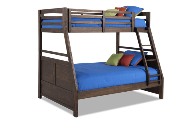 Full Rustic Wire Brush Bunk Bed, Bobs Furniture Bunk Bed Reviews