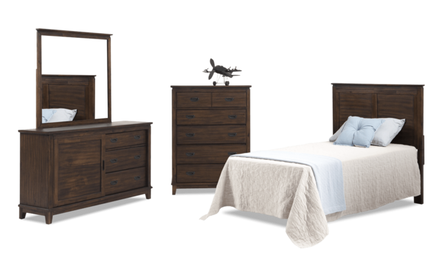 Chadwick Twin Rustic Panel Bedroom Set Bobs Com