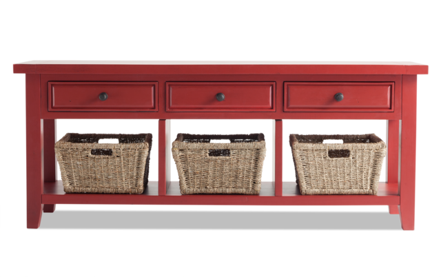 3 Basket Red Console Table 3 Basket Red Console Table