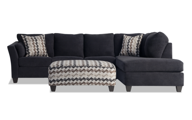 Virgo Black 3 Piece Left Arm Facing Sectional Bobs Com