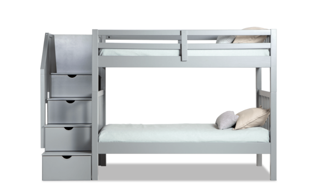Keystone Twin Gray Stairway Bunk Bed, Bob S Furniture Bunk Bed Reviews