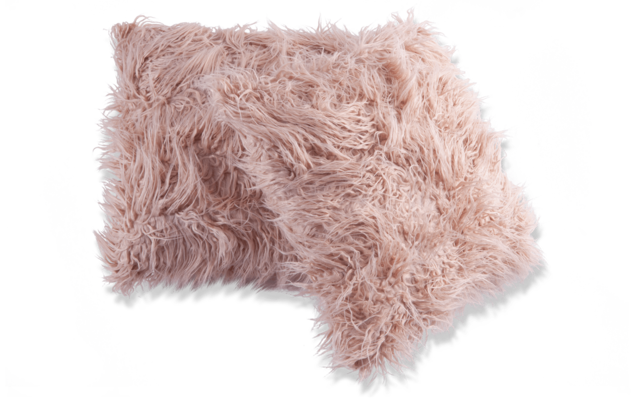 Set Of 2 Blush Faux Fur Pillows Bobs Com