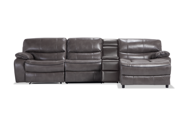 Avenger Gray 4 Piece Power Reclining Left Arm Facing Sectional