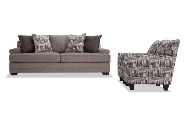 Harmony Gray Sofa 2 Accent Chairs