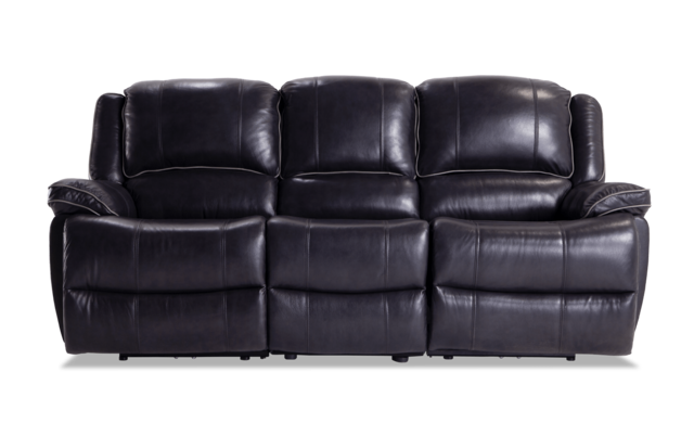 Phoenix Black Leather Power Reclining Sofa