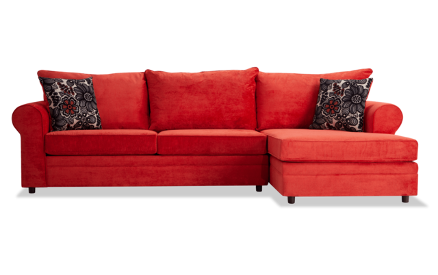 Emma Red Left Arm Facing Sectional Outlet Bobs Com