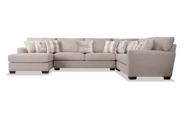 4 Piece Right Arm Facing Sectional, Cottage Chic Sofa Bob S