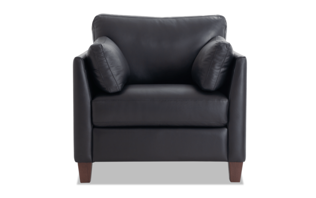 Antonio Black Leather Sofa Chair, Antonio Leather Sofa
