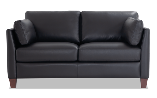 Antonio Black Leather Loveseat