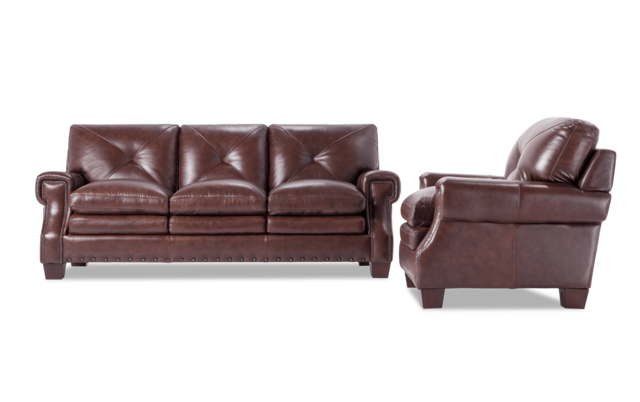 Kennedy Brown Leather Sofa Chair Bobs Com