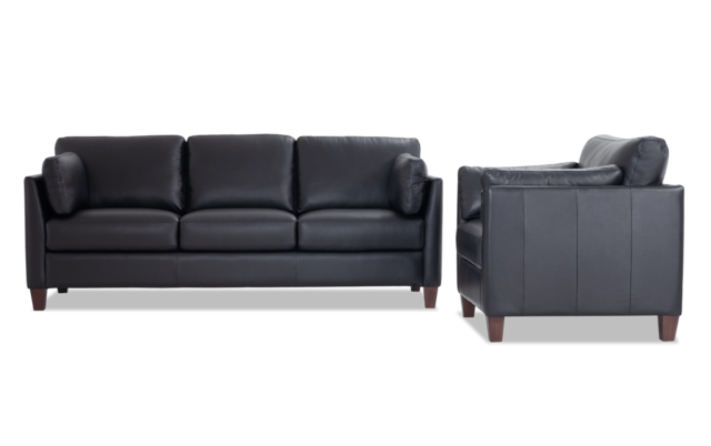 Antonio Black Leather Sofa Chair Bobs Com