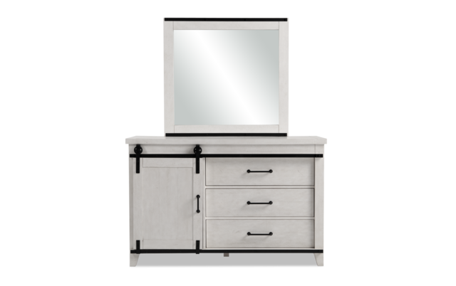 Montana Youth White Dresser Mirror, Youth White Dresser With Mirror