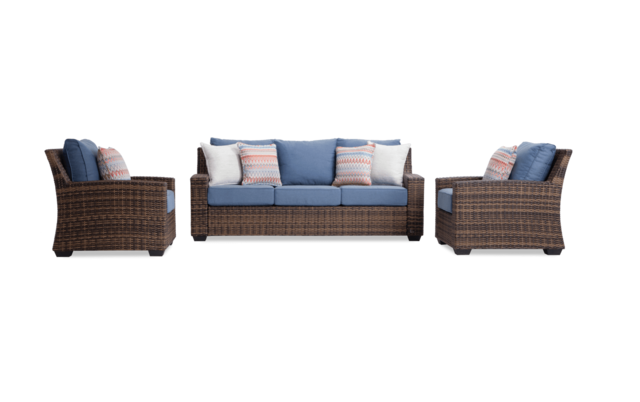 Venice 3 Piece Outdoor Lounge Set With Covers Bobs Com Venice 3 Piece Outdoor Lounge Set With