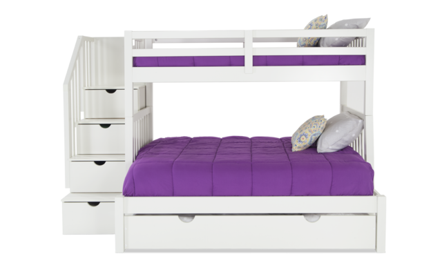 purple bunk bed