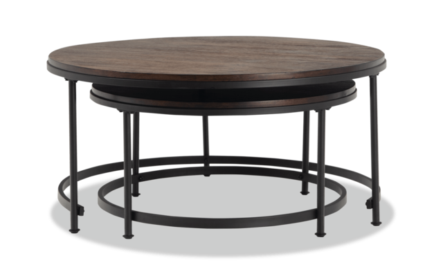 Hunter Nesting Coffee Tables Bob S Furniture Hunter Nesting Coffee Tables Bob S, Copper Round 2 Piece Nesting Coffee Table Set