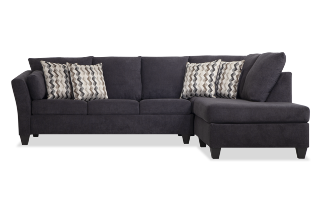 Virgo Charcoal 2 Piece Left Arm Facing Sectional Bob S Discount Furniture