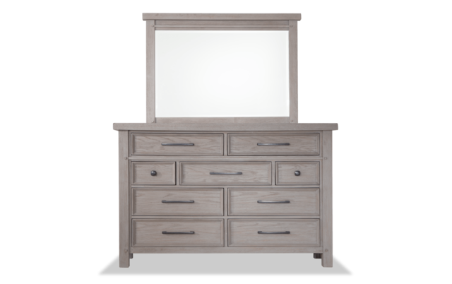 Hudson Gray Dresser Mirror Bob S, Does A Mirror Have To Be Centered Over Dressers