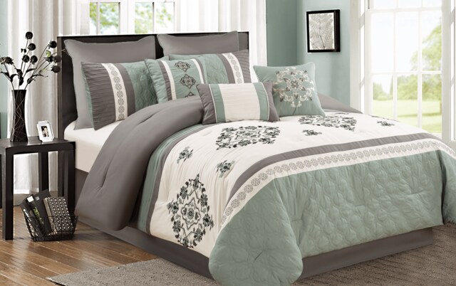 Loraine Queen 9 Piece Comforter Set Bobs Com