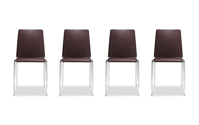 Set Of 4 Mattie Espresso Dining Chairs, Espresso Dining Chairs Set Of 4