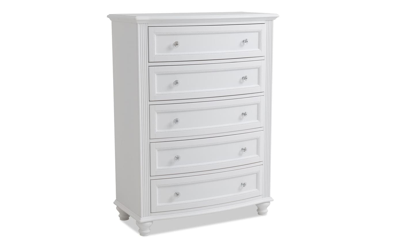 Madelyn White 5 Drawer Chest Bobs Com