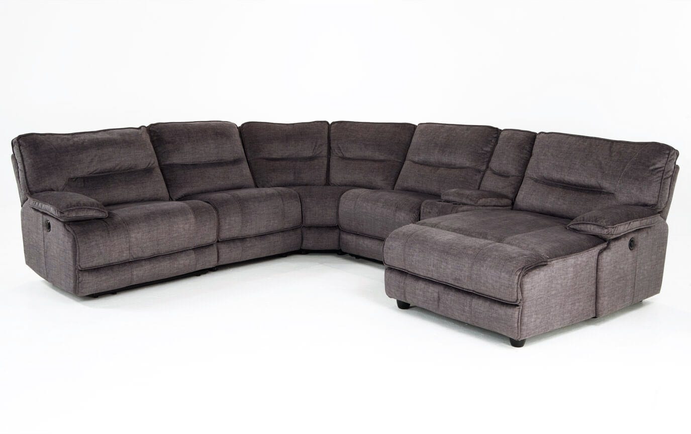 Pacifica Gray 6 Piece Power Reclining Left Arm Facing Sectional