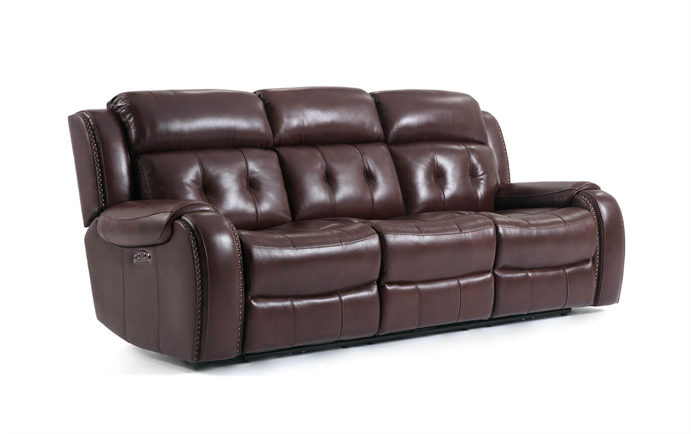 Magellan Leather Power Reclining Sofa Recliner Bobs Com Magellan Leather Power Reclining Sofa