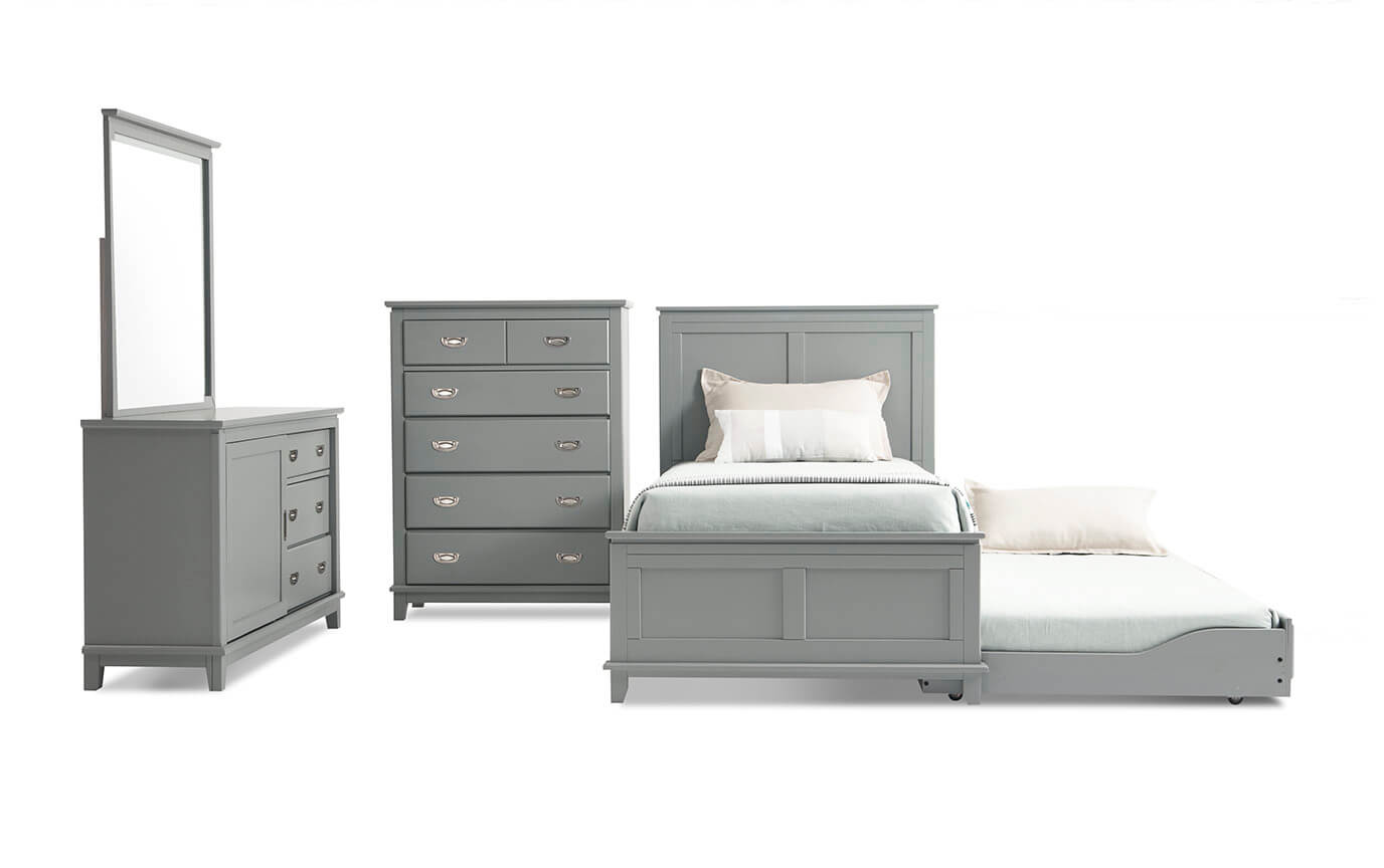 Chadwick Twin Rustic Trundle Bedroom Set With Panel Bed