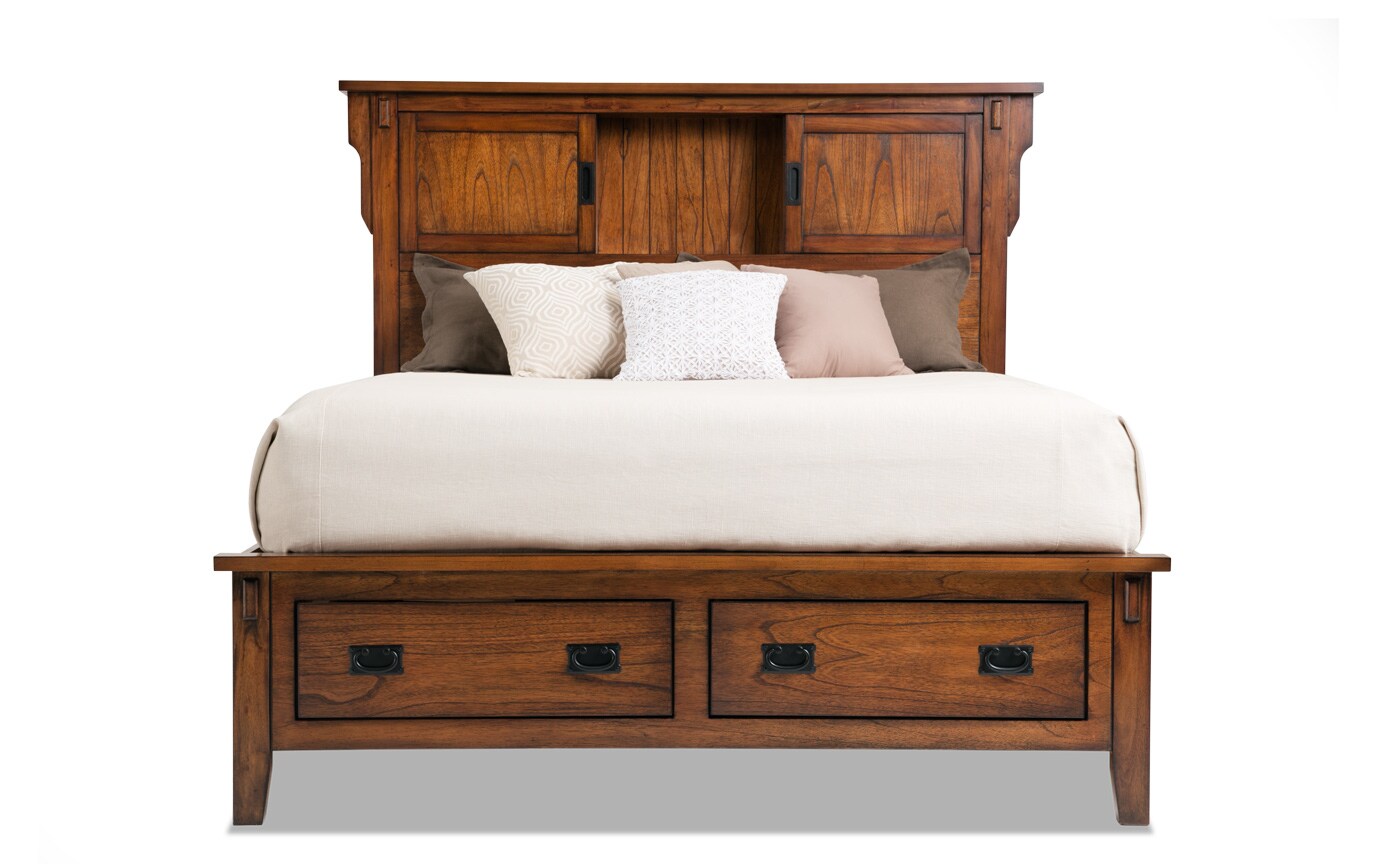 Mission Oak Ii Twin Bookcase Storage Bed