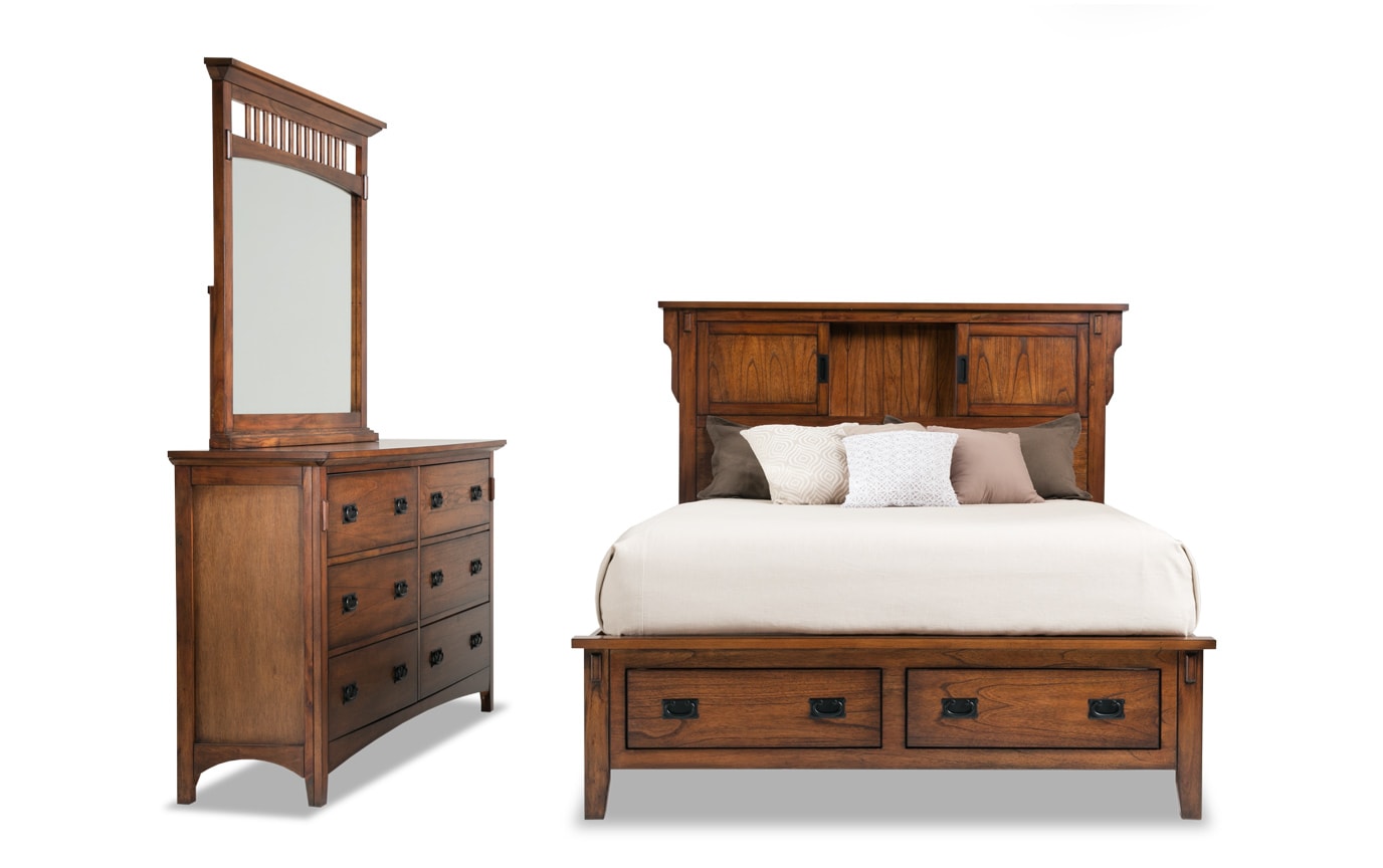 Mission Oak Ii Twin Storage Bedroom Set