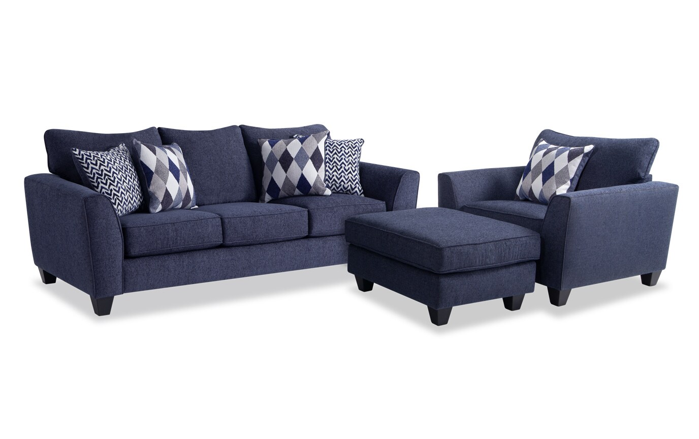 Capri Graphite Sofa Chair Ottoman