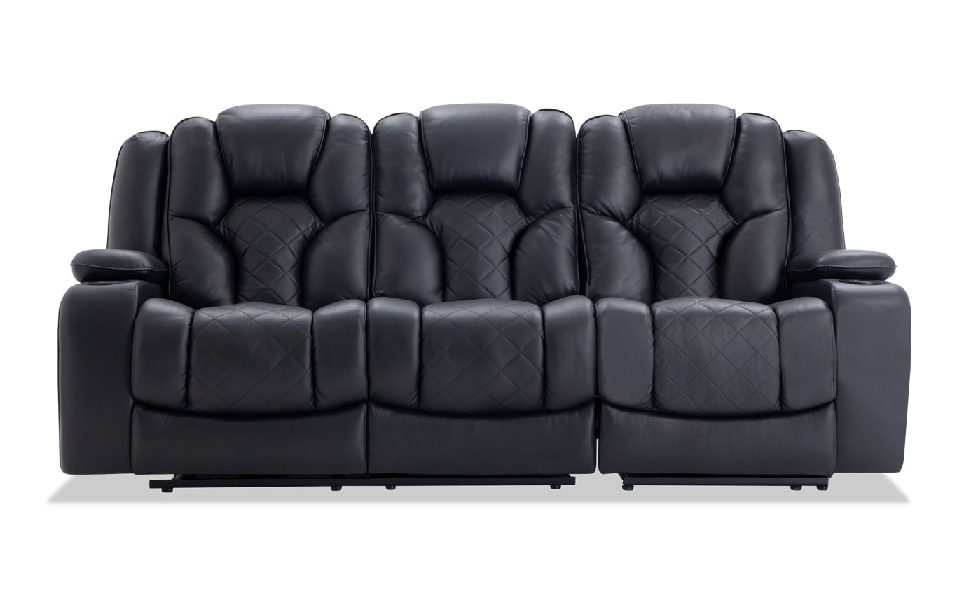 panther leather dual power reclining sofa
