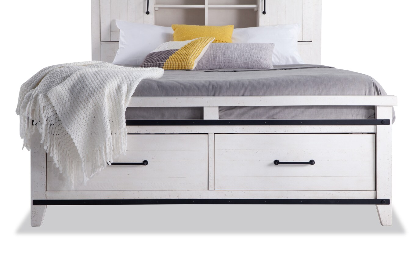 Montana Full White Bookcase Storage Bedroom Set